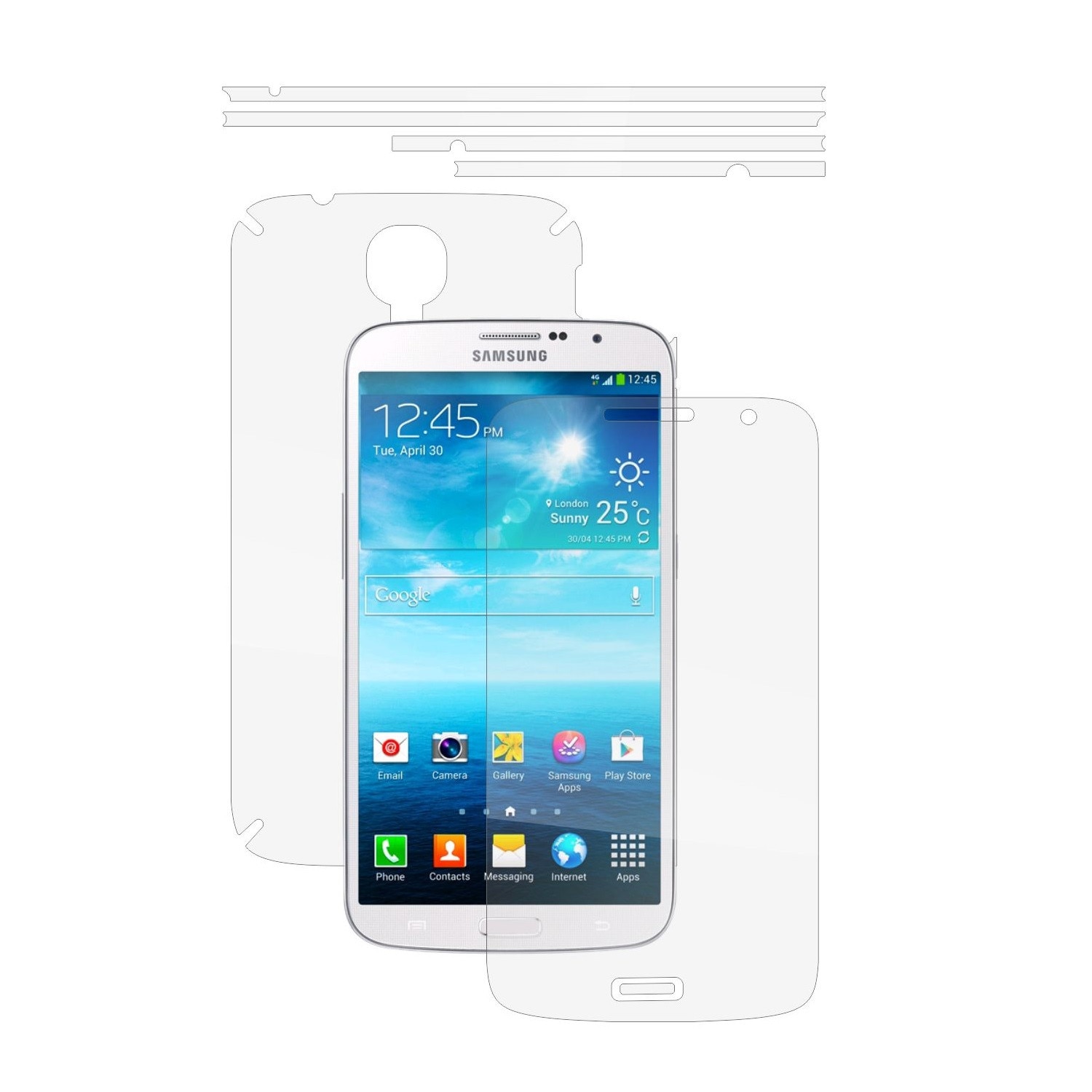 Folie Protectie Full Body Invisible Skinz Ultra-Clear AutoRegeneranta, Husa Transparenta de tip Skin Adeziv pentru Carcasa si Ecran, dedicata Samsung Galaxy Mega 6.3