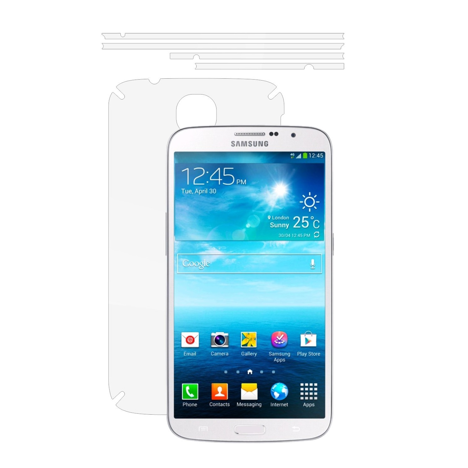Folie Protectie Invisible Skinz Ultra-Clear AutoRegeneranta, Husa Transparenta de tip Skin Adeziv pentru Carcasa si Laterale, dedicata Samsung Galaxy Mega 6.3