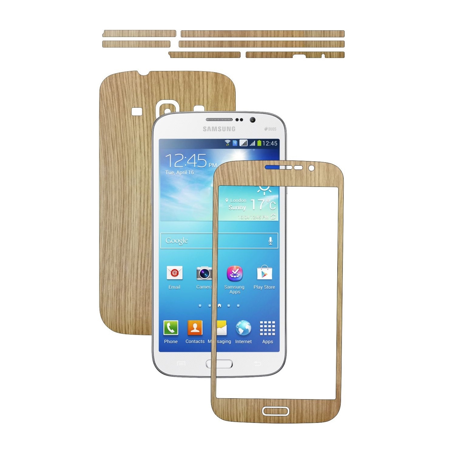 Folie de protectie Carbon Skinz, Husa de tip Skin Adeziv pentru Carcasa, Lemn Stejar dedicata Samsung Galaxy Mega 5.8