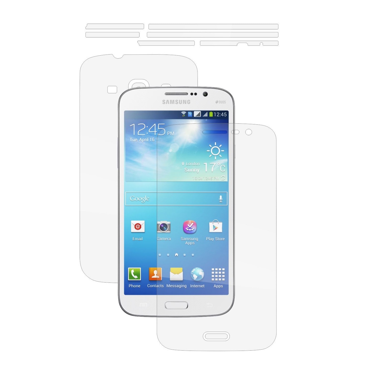 Folie Protectie Full Body Invisible Skinz Ultra-Clear AutoRegeneranta, Husa Transparenta de tip Skin Adeziv pentru Carcasa si Ecran, dedicata Samsung Galaxy Mega 5.8