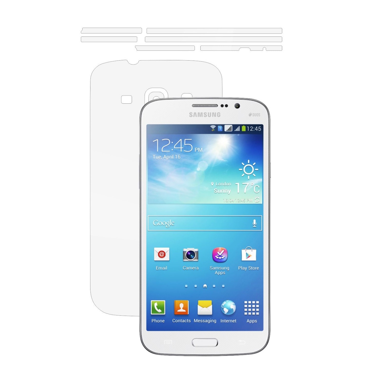Folie Protectie Invisible Skinz Ultra-Clear AutoRegeneranta, Husa Transparenta de tip Skin Adeziv pentru Carcasa si Laterale, dedicata Samsung Galaxy Mega 5.8
