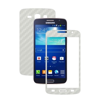 Folie de protectie Carbon Skinz, Husa de tip Skin Adeziv pentru Carcasa, Carbon Alb dedicata Samsung Galaxy Grand 2 Folie de protectie Carbon Skinz, Husa de tip Skin Adeziv pentru Carcasa, Carbon Alb dedicata Samsung Galaxy Grand 2