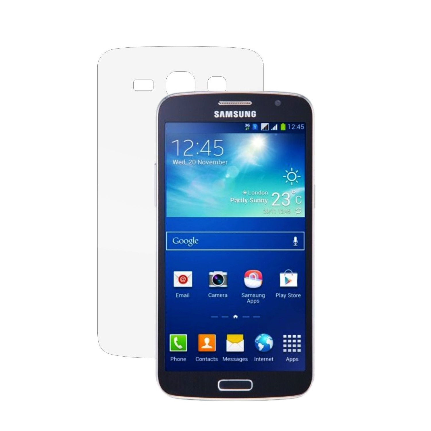 Folie Protectie Invisible Skinz Ultra-Clear HD, Husa Transparenta de tip Skin Adeziv pentru Carcasa si Laterale, dedicata Samsung Galaxy Grand 2