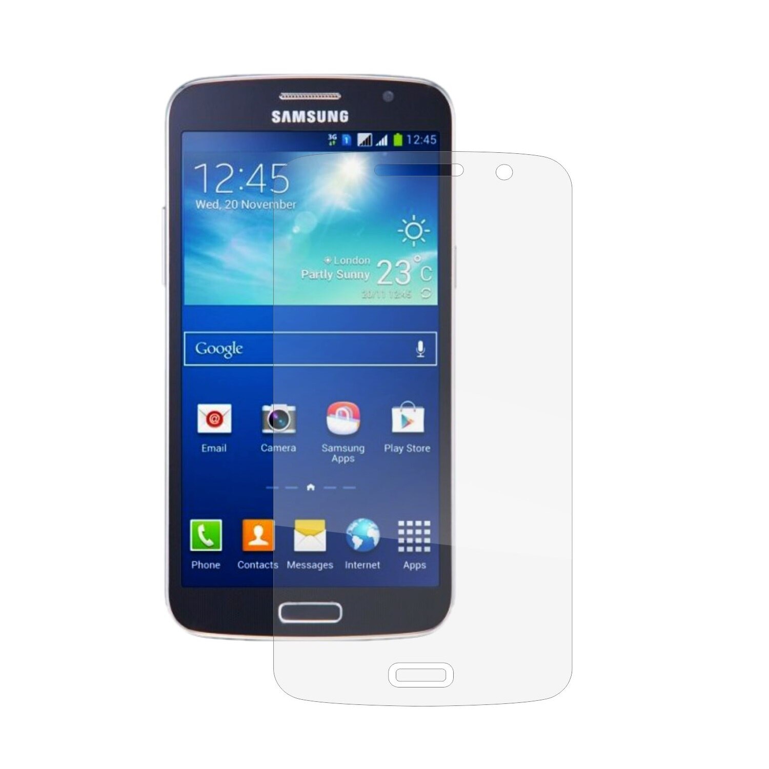 Set 2 Folii Protectie Ecran, Acoperire Totala, Adezive si Foarte Flexibile, Invisible Skinz Ultra-Clear HD pentru Samsung Galaxy Grand 2