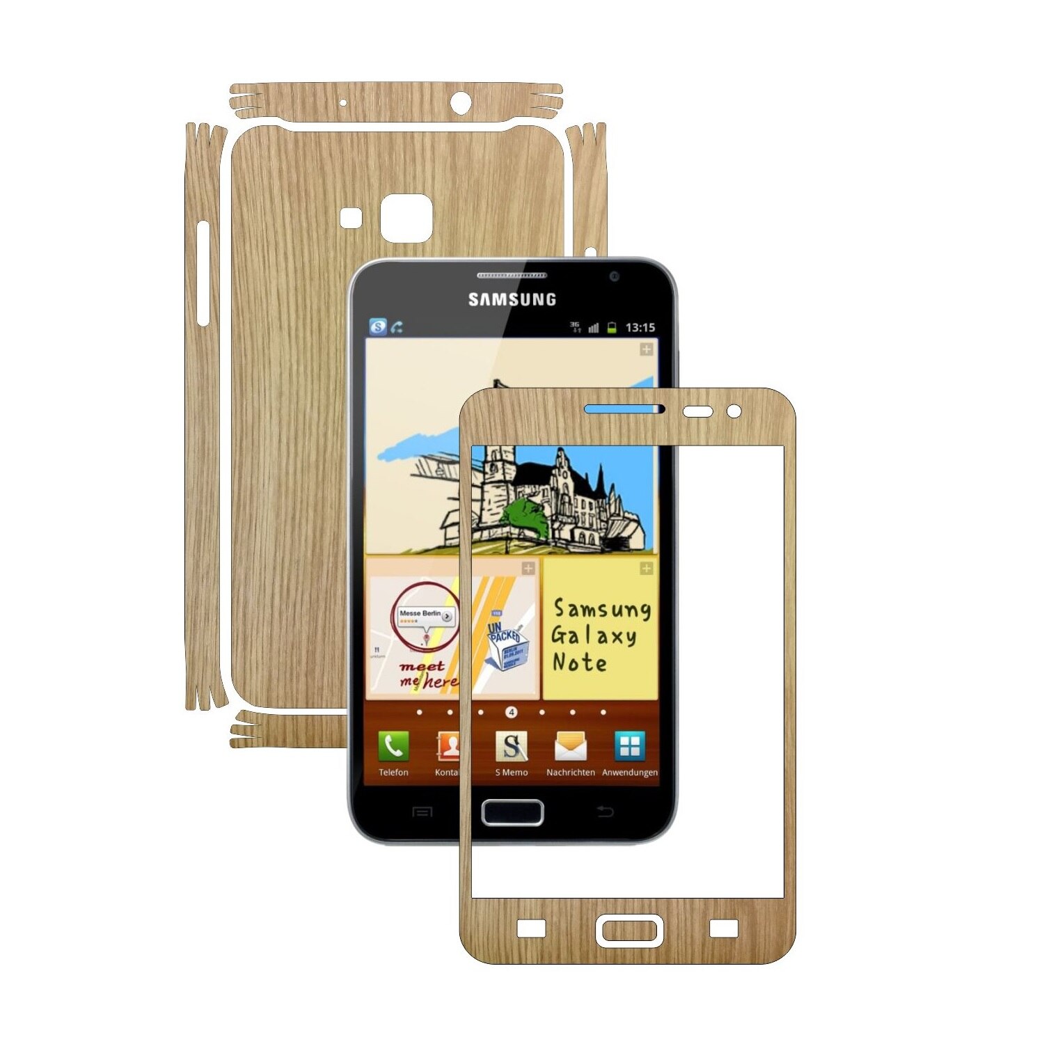 Folie de protectie Carbon Skinz, Husa de tip Skin Adeziv pentru Carcasa, Lemn Stejar dedicata Samsung Galaxy Note 1