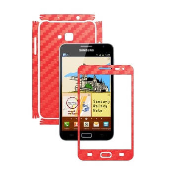 Folie de protectie Carbon Skinz, Husa de tip Skin Adeziv pentru Carcasa, Carbon Rosu dedicata Samsung Galaxy Note 1 Folie de protectie Carbon Skinz, Husa de tip Skin Adeziv pentru Carcasa, Carbon Rosu dedicata Samsung Galaxy Note 1