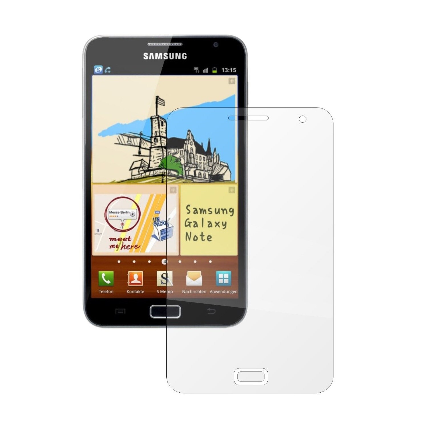 Set 2 Folii Protectie Ecran, Acoperire Totala, Adezive si Foarte Flexibile, Invisible Skinz Ultra-Clear HD pentru Samsung Galaxy Note 1