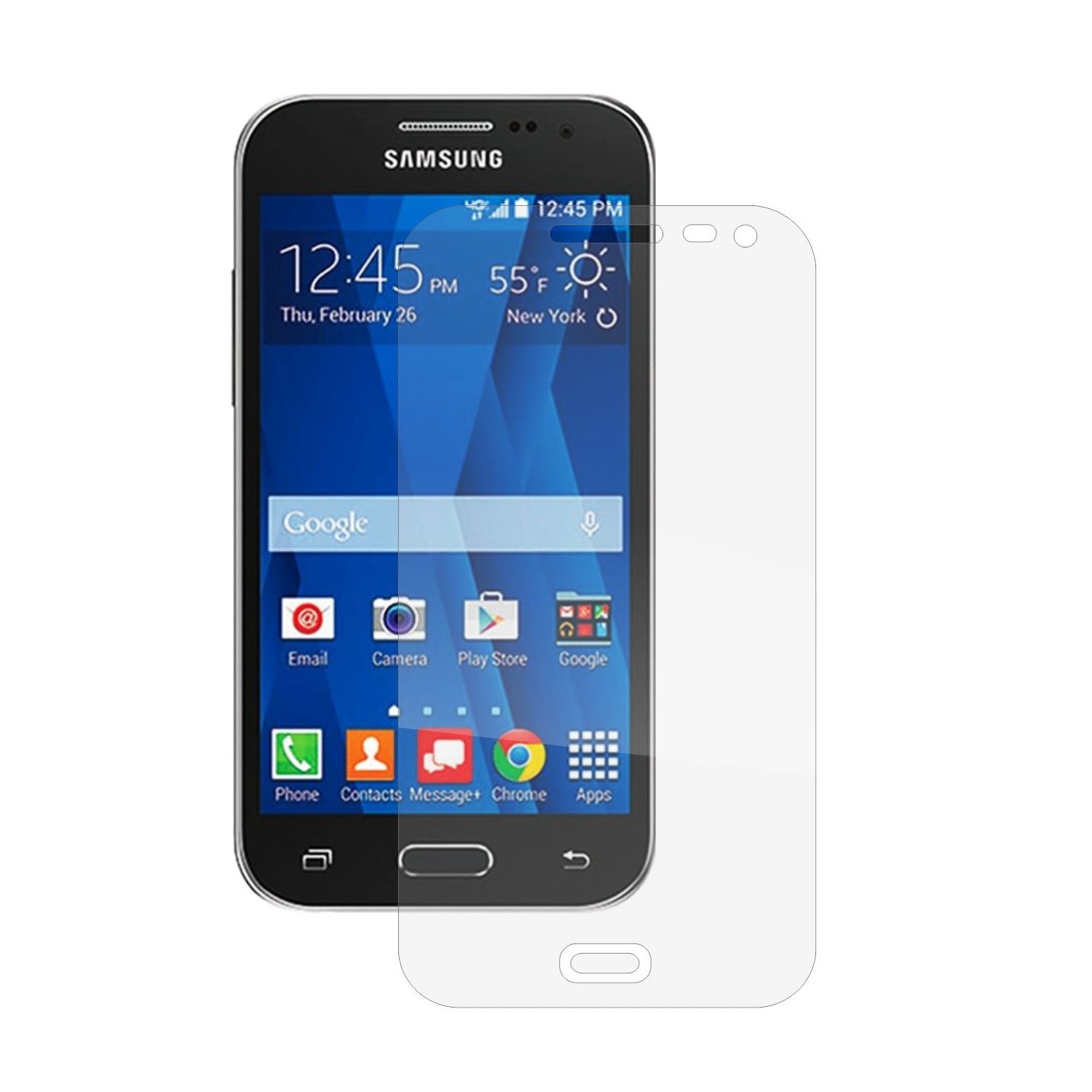 Set 2 Folii Protectie Ecran, Acoperire Totala, Adezive si Foarte Flexibile, Invisible Skinz Ultra-Clear HD pentru Samsung Galaxy Core Prime