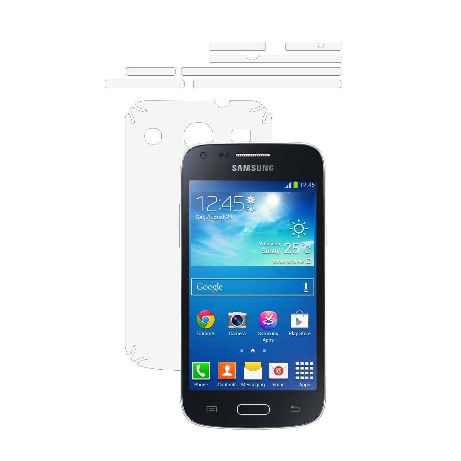 Folie Protectie Invisible Skinz Ultra-Clear AutoRegeneranta, Husa Transparenta de tip Skin Adeziv pentru Carcasa si Laterale, dedicata Samsung Galaxy Core Plus