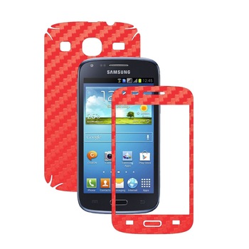 Folie de protectie Carbon Skinz, Husa de tip Skin Adeziv pentru Carcasa, Carbon Rosu dedicata Samsung Galaxy Core Folie de protectie Carbon Skinz, Husa de tip Skin Adeziv pentru Carcasa, Carbon Rosu dedicata Samsung Galaxy Core