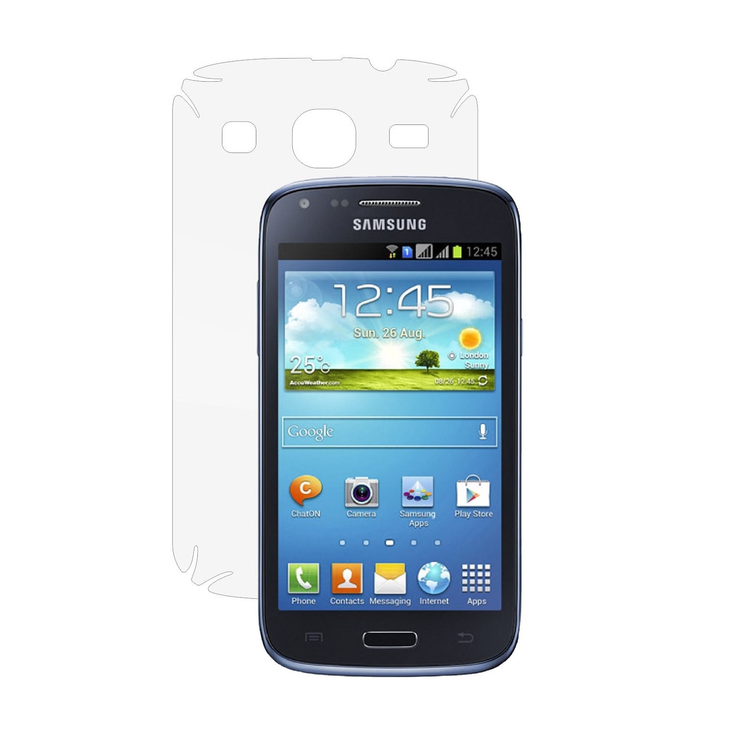Folie Protectie Invisible Skinz Ultra-Clear AutoRegeneranta, Husa Transparenta de tip Skin Adeziv pentru Carcasa si Laterale, dedicata Samsung Galaxy Core
