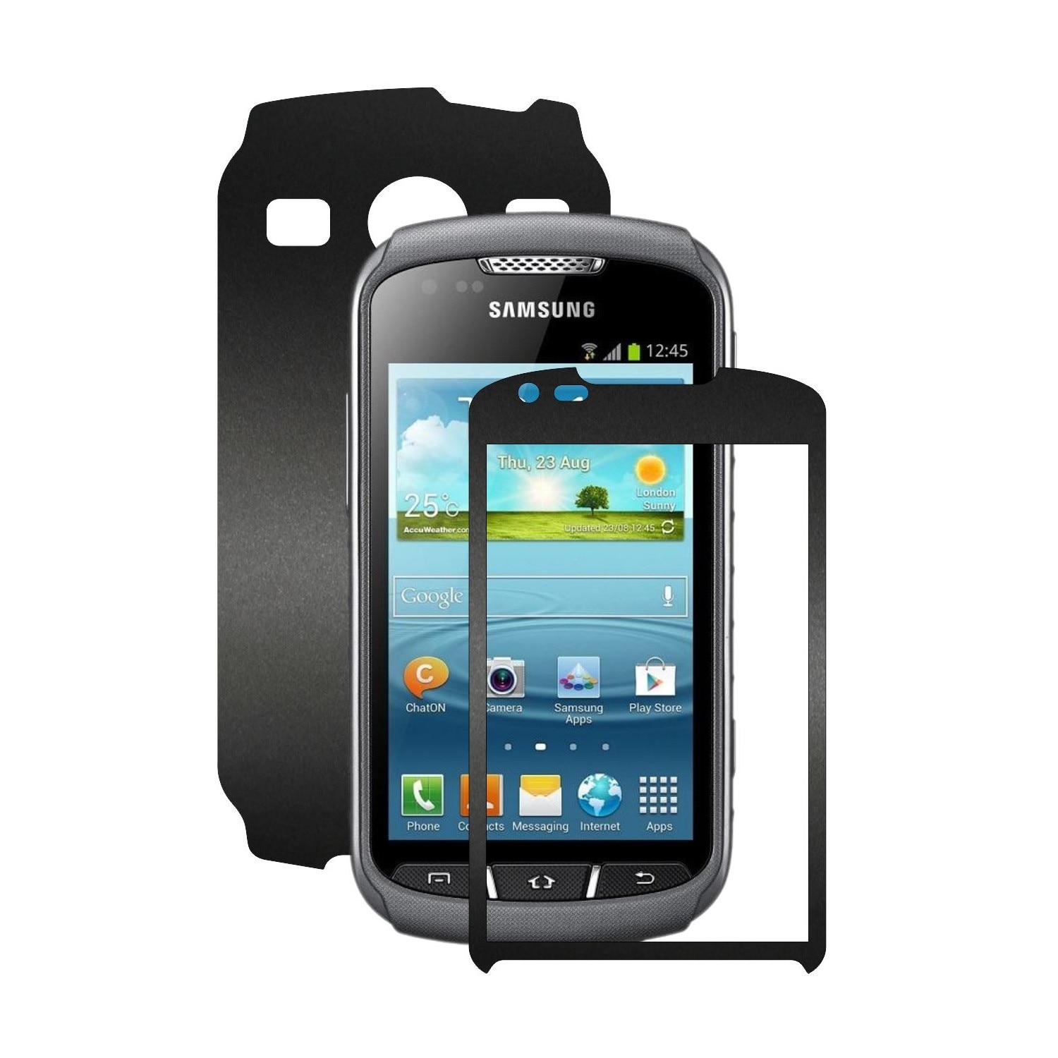 Folie de protectie Carbon Skinz, Husa de tip Skin Adeziv pentru Carcasa, Negru Mat dedicata Samsung Galaxy Xcover 2