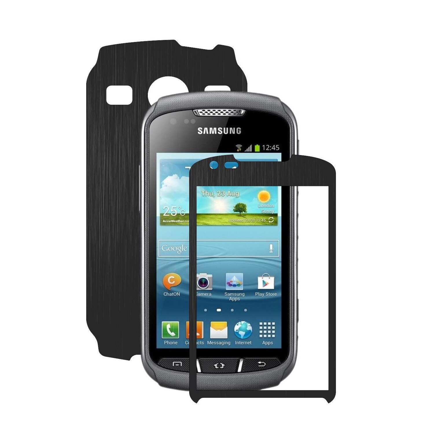 Folie de protectie Carbon Skinz, Husa de tip Skin Adeziv pentru Carcasa, Brushed Negru dedicata Samsung Galaxy Xcover 2