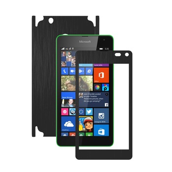 Folie de protectie Carbon Skinz, Husa de tip Skin Adeziv pentru Carcasa, Brushed Negru dedicata Microsoft Lumia 535 Folie de protectie Carbon Skinz, Husa de tip Skin Adeziv pentru Carcasa, Brushed Negru dedicata Microsoft Lumia 535