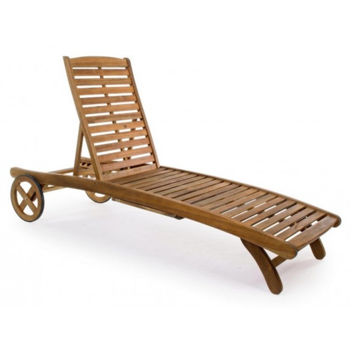 Sezlong gradina lemn maro Noemi 195x66x65.5 cm