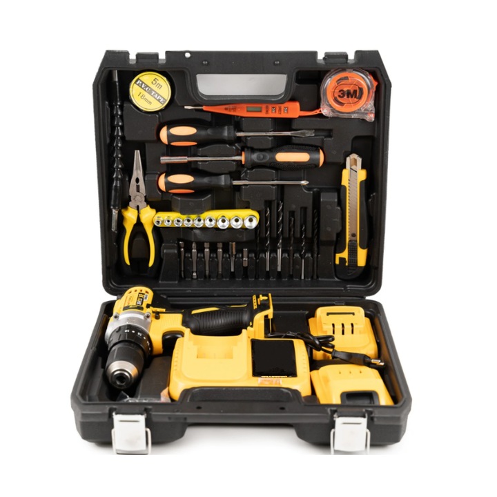 Trusa autofiletanta cu percutei, Blasko BKS32, 2 acumulatori 24v, 30 accesorii, cutie de transport