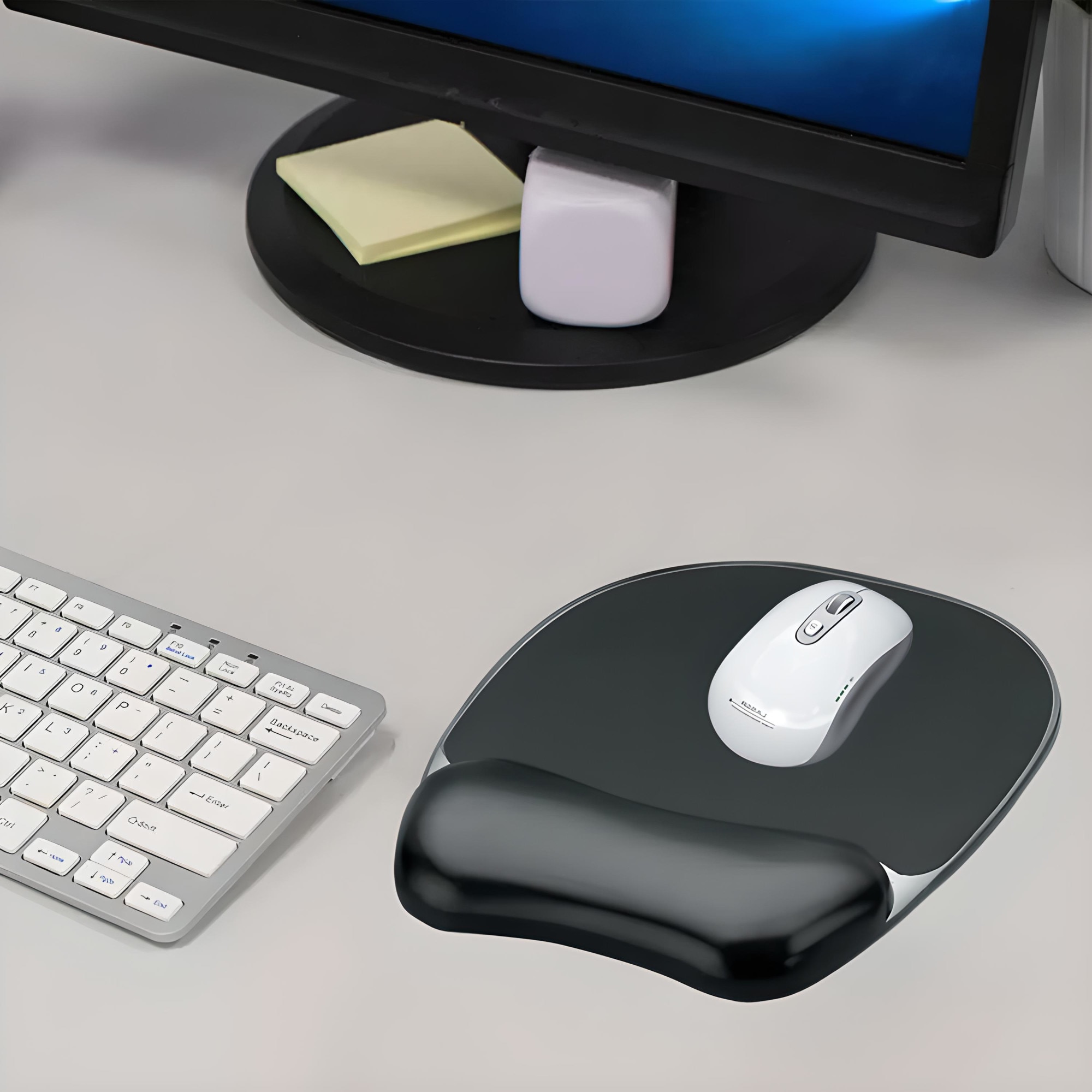 Mousepad Ergonomic cu Gel, 25x20cm, Negru eMAG.ro