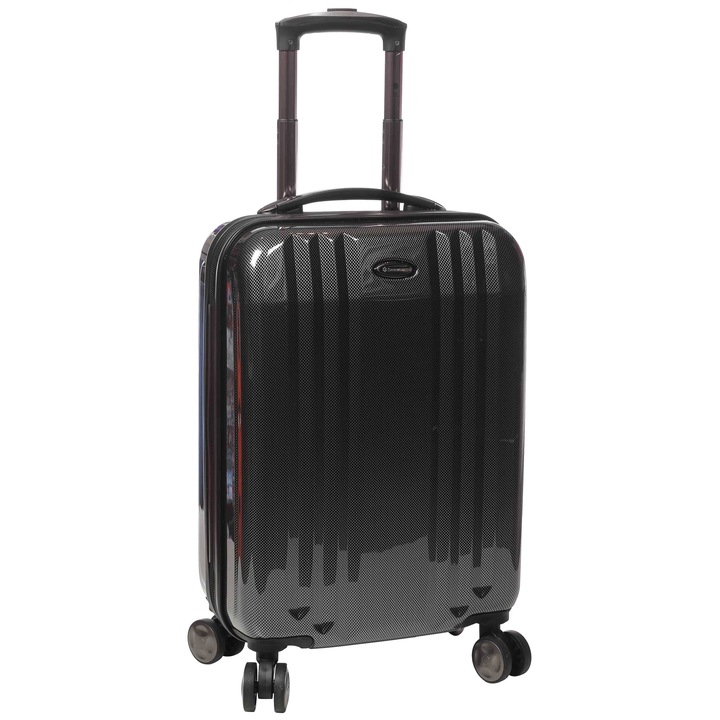 Куфар Snowball SW91603, за ръчен багаж, Поликарбонат, TSA код, с 4 колела, 55 cm, Черен