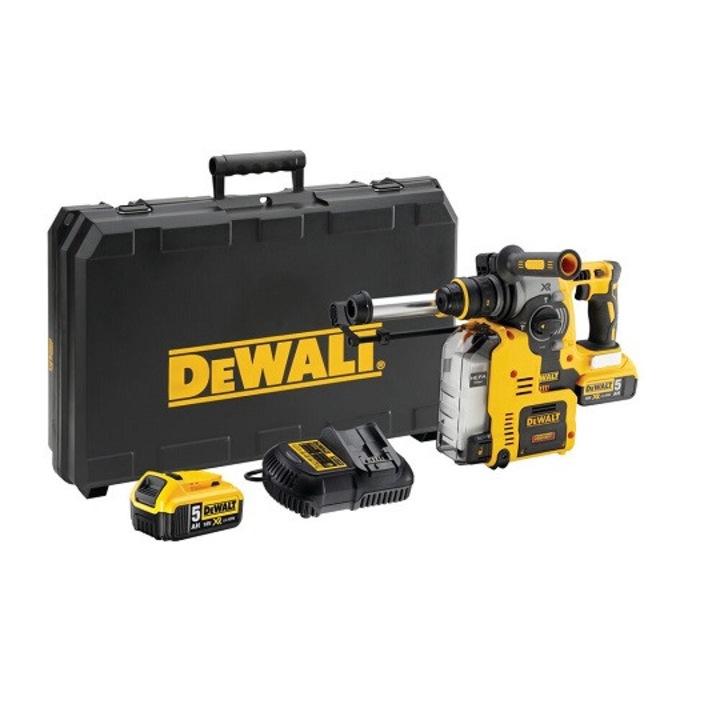 Dewalt DCH 275P2 CIOCAN ROTOPERCUTOR ULTRA PROFESIONAL CU 3 MODURI DE LUCRU SI ACUMULATOR XR LI-ION DE 18V galben/negru