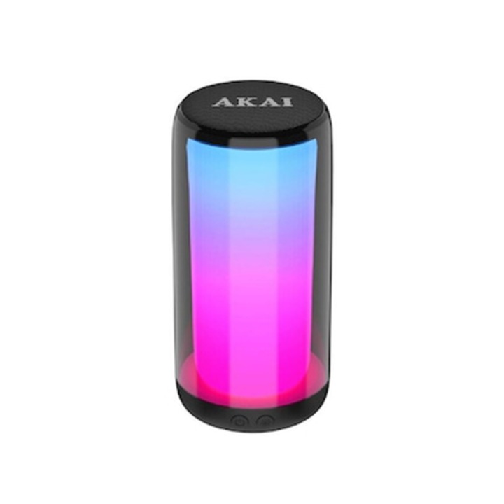 Boxa portabila Akai CS2-GLOW, 10W, Bluetooth, USB, micro SD card slot, lumini disco