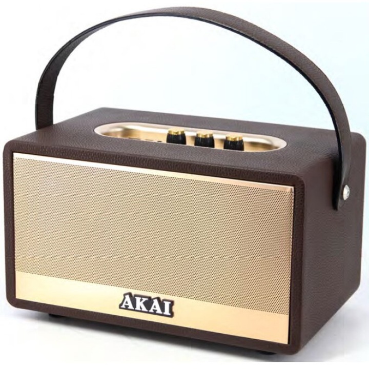 Akai M7 STORM Hordozható hangszóró, 70W, Bluetooth, FM rádió, barna