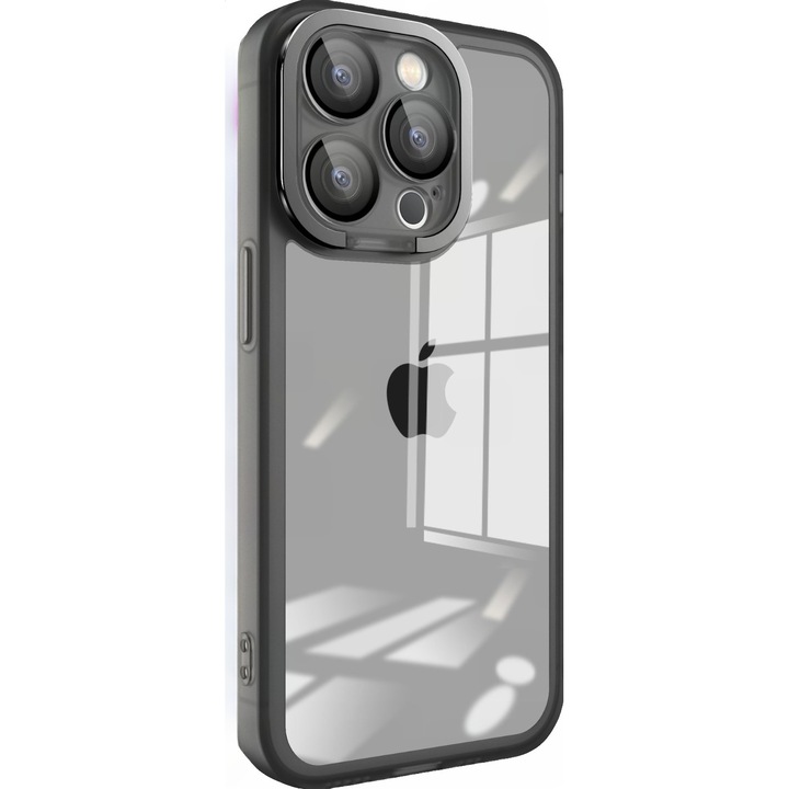 Flippy védőtok Apple iPhone 12 telefonhoz Galvanizált kameratartóval, 1,5 mm vastagság, kameravédelem, Fekete