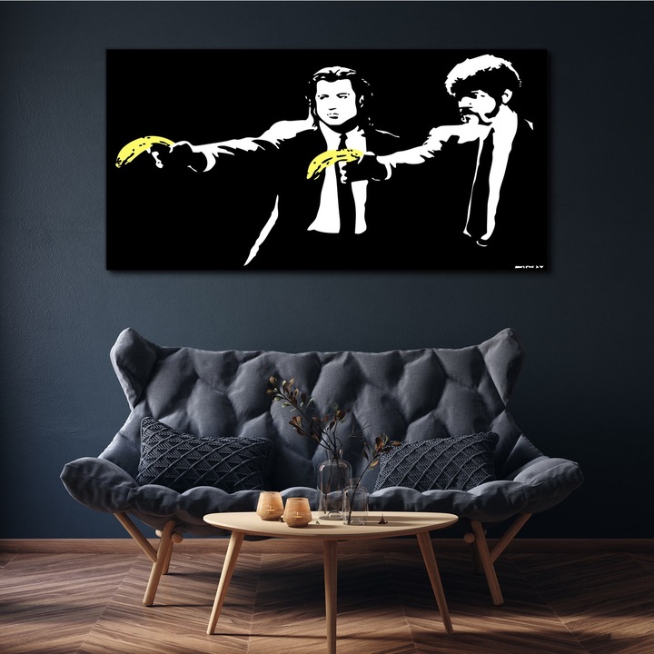 Vászonkép, Coloray, Négyszögletes, Graffiti Pulp Fiction, Többszínű, 140x70 cm, 010030010100000056436
