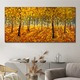 Vászonkép, Coloray, Négyszögletes, Erdei Fák Őszi Természet Festészete, Rózsaszín, 140x70 cm, 010030010100000048915