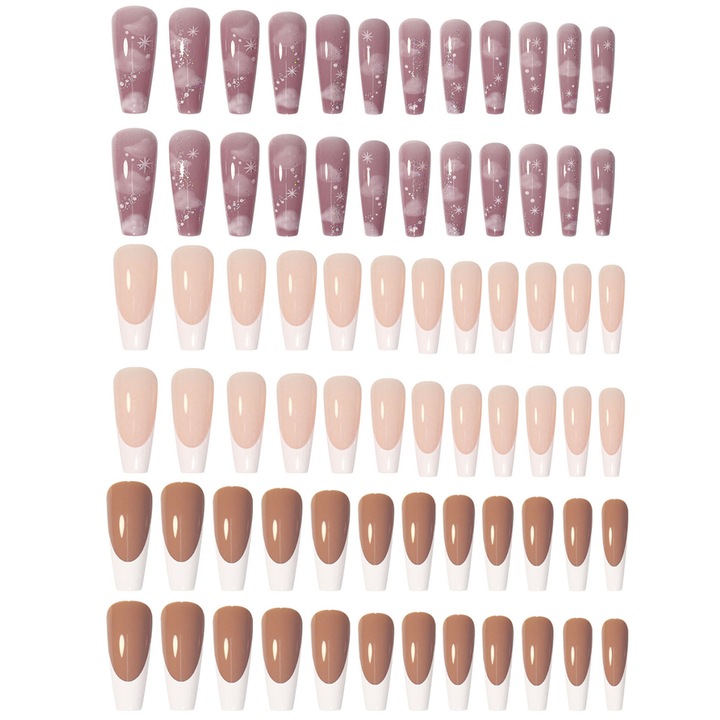 3 dobozos készlet QttvbTna műköröm, akril, 72 darab, többszínű