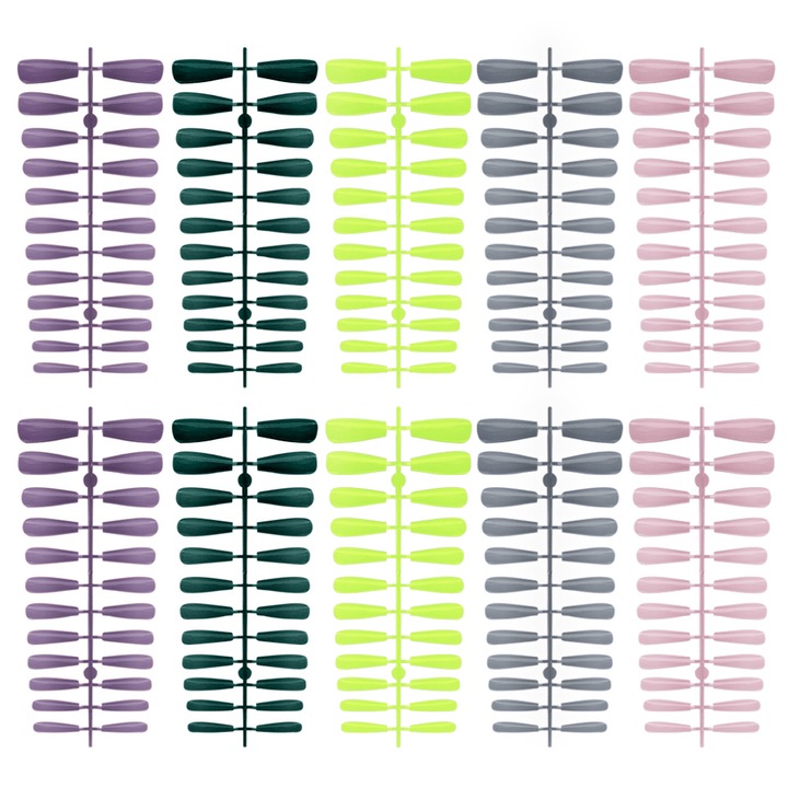 10 db-os hosszú műkörmös balett QttvbTna készlet, ABS, többszínű