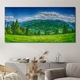 Vászonkép, Coloray, Négyszögletes, Erdei Fák Táj Felhők Festése, Zöld, 140x70 cm, 010030010100000049320