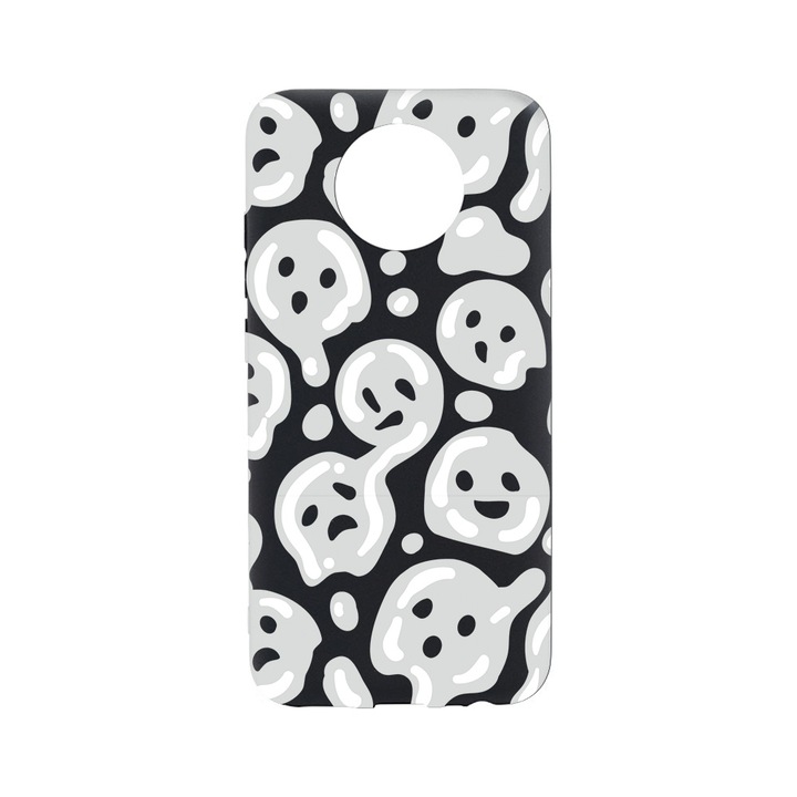 BestCase Slim Szilikon 0.8MM telefontok, Nokia C20, Gray Acid Smiley, B 1000