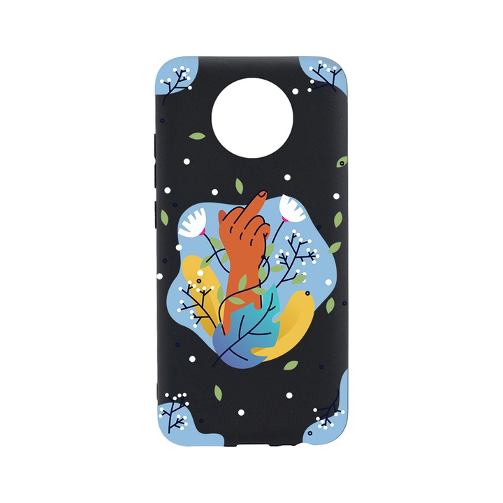 BestCase Slim Szilikon 0.8MM telefontok, Nokia C10, Flowers FCK, B 1020