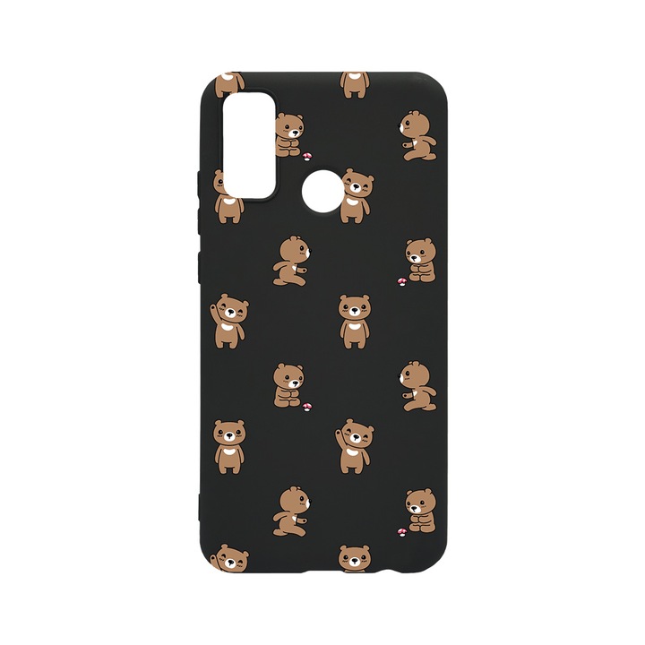 BestCase Slim Szilikon 0.8MM telefontok, Huawei P Smart (2020), Teddy Bear Pattern, B 970