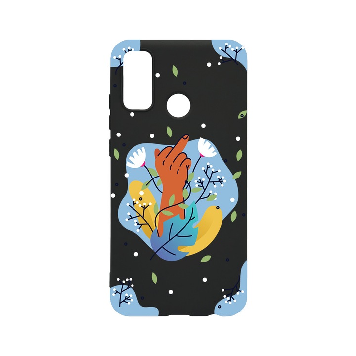 BestCase Slim Szilikon 0.8MM telefontok, Huawei P Smart (2020), Flowers FCK, B 1020