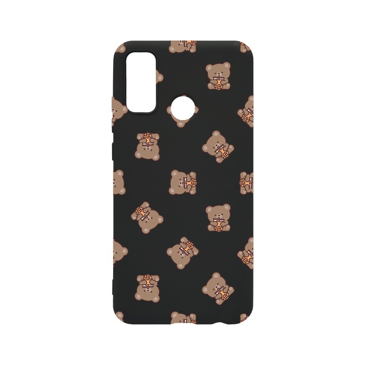 BestCase Slim Szilikon 0.8MM telefontok, Huawei P Smart (2020), Teddy Bear Pattern, B 974