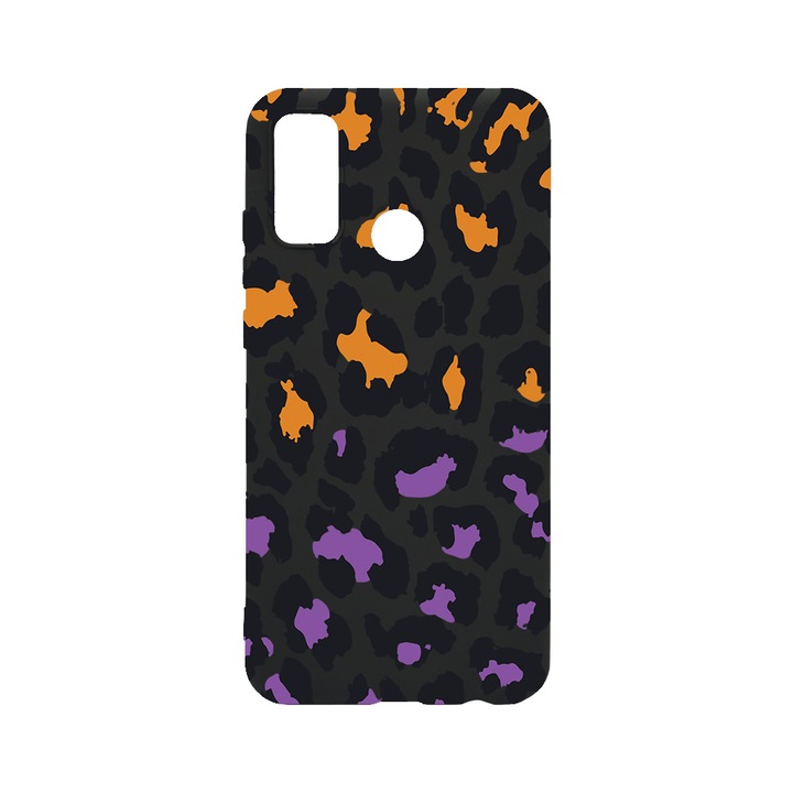 BestCase Slim Szilikon 0.8MM telefontok, Huawei P Smart (2020), Lila Leopard Pattern, B 1035