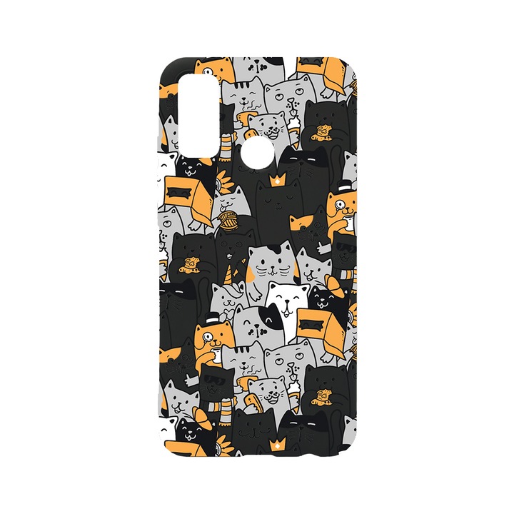 BestCase Slim Szilikon 0.8MM telefontok, Huawei P Smart (2020), Cat Pattern, B 1030