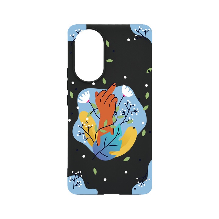 BestCase Slim Szilikon 0.8MM telefontok, Huawei Nova 9, Flowers FCK, B 1020