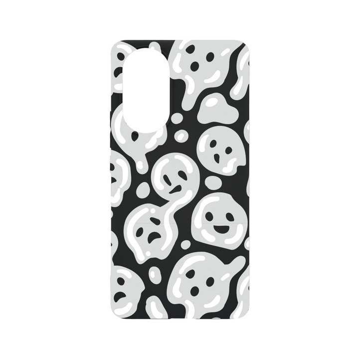BestCase Slim Szilikon 0.8MM telefontok, Huawei Nova 9, Gray Acid Smiley, B 1000