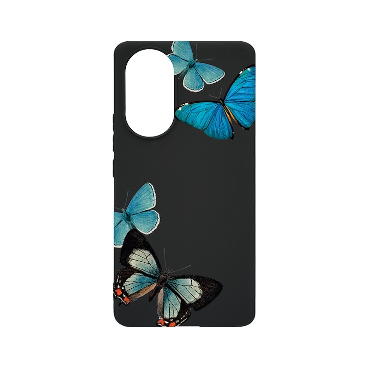 BestCase Slim Szilikon 0.8MM telefontok, Honor 50, Beautiful Blue Butterflies, B 991