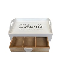 Tava mic dejun Memories 30x20cm tava lemn cu sertar si manere