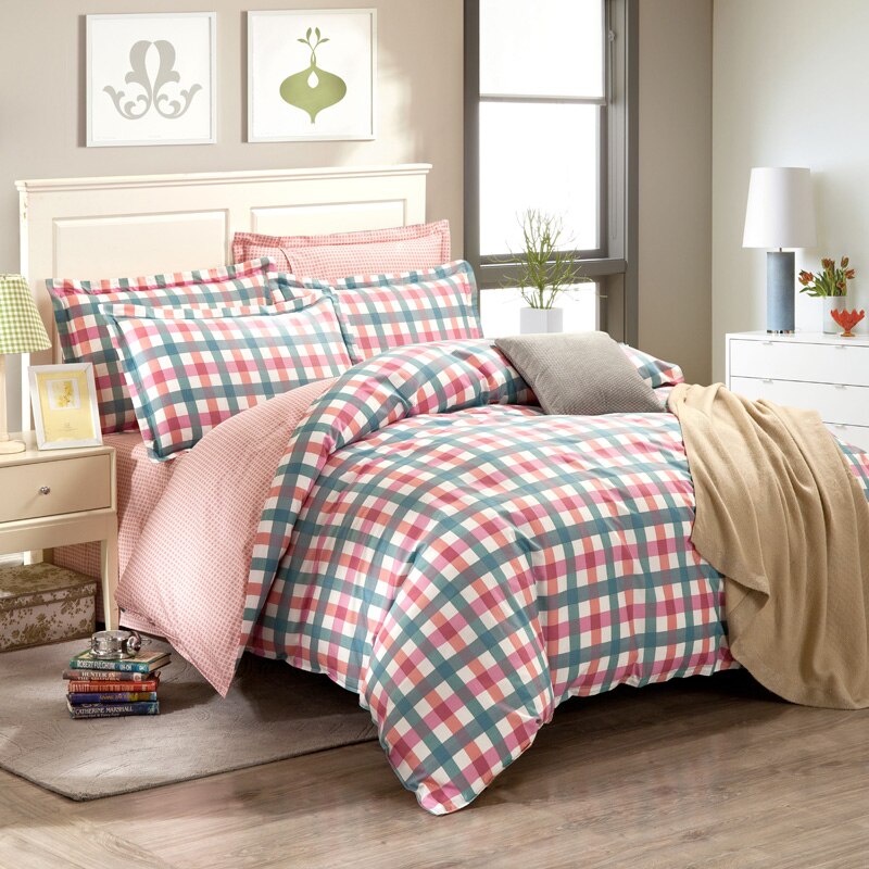 Lenjerie pat dubla, 4 piese, 100% Bumbac Ranforce, Cearsaf pilota 200 x 230, 2023085, Design Love House