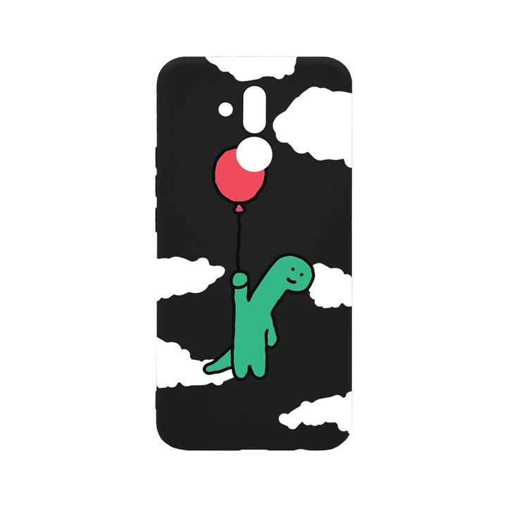 Силиконов калъф BestCase за Huawei Mate 20 Lite, Dino Balloon, 0.8MM Slim, Black Silicon Series, B 956
