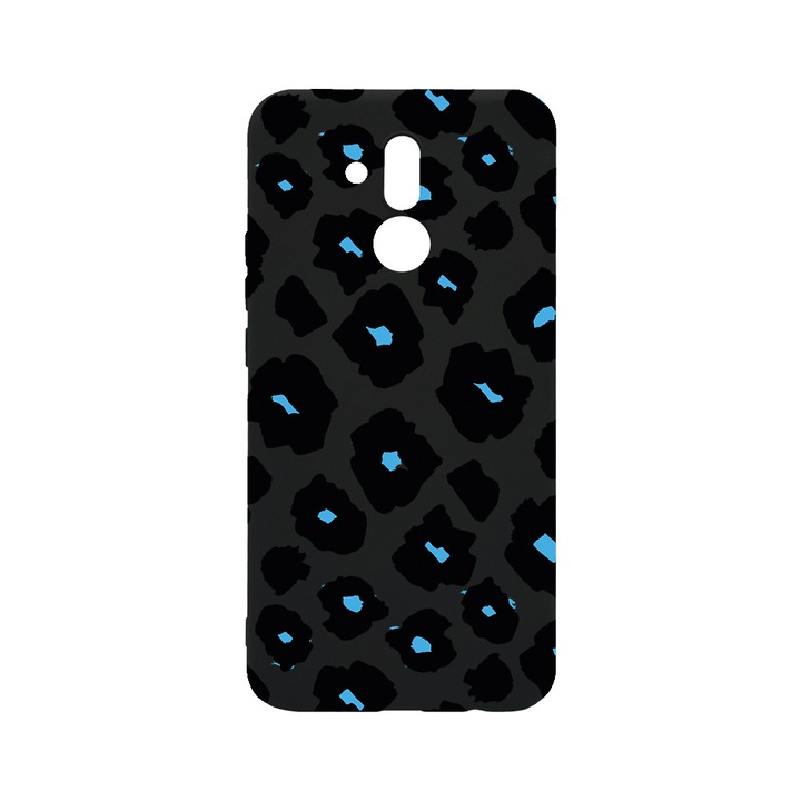 Силиконов калъф BestCase за Huawei Mate 20 Lite, Blue Leopard Pattern, 0.8MM Slim, Black Silicon Series, B 1039