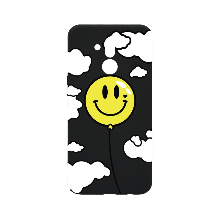 Силиконов калъф BestCase за Huawei Mate 20 Lite, Balloon Smiley, 0.8MM Slim, Black Silicon Series, B 957