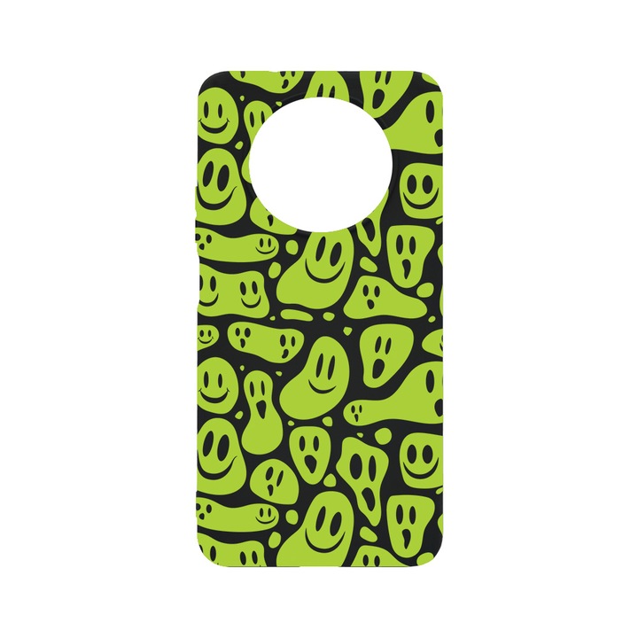BestCase Slim Szilikon 0.8MM telefontok, Huawei Nova Y90, Green Acid Smiley, B 1051
