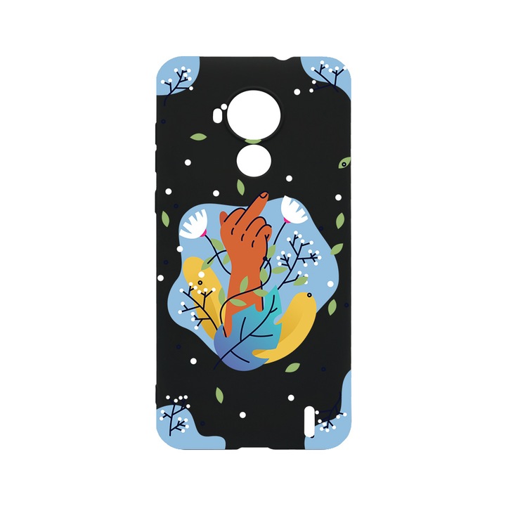 BestCase Slim Szilikon 0.8MM telefontok, Nokia C30, Flowers FCK, B 1020