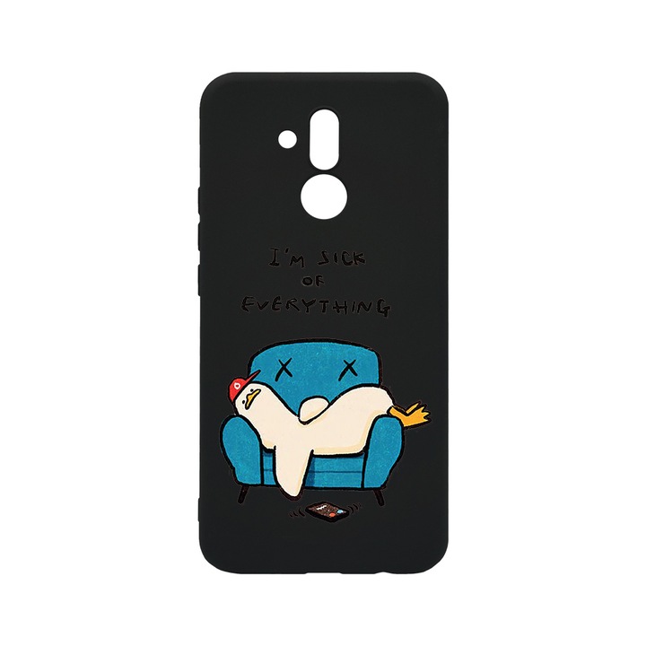 BestCase Slim Szilikon 0.8MM telefontok, Huawei Mate 20 Lite, I'm Sick Of Everything, B 1017
