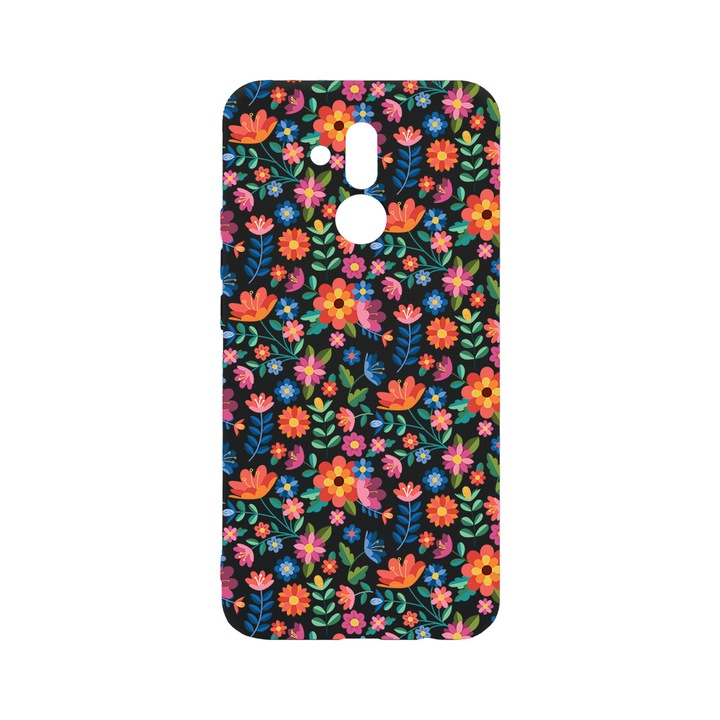 Силиконов калъф BestCase за Huawei Mate 20 Lite, Flower Pattern, 0.8MM Slim, Black Silicon Series, B 953